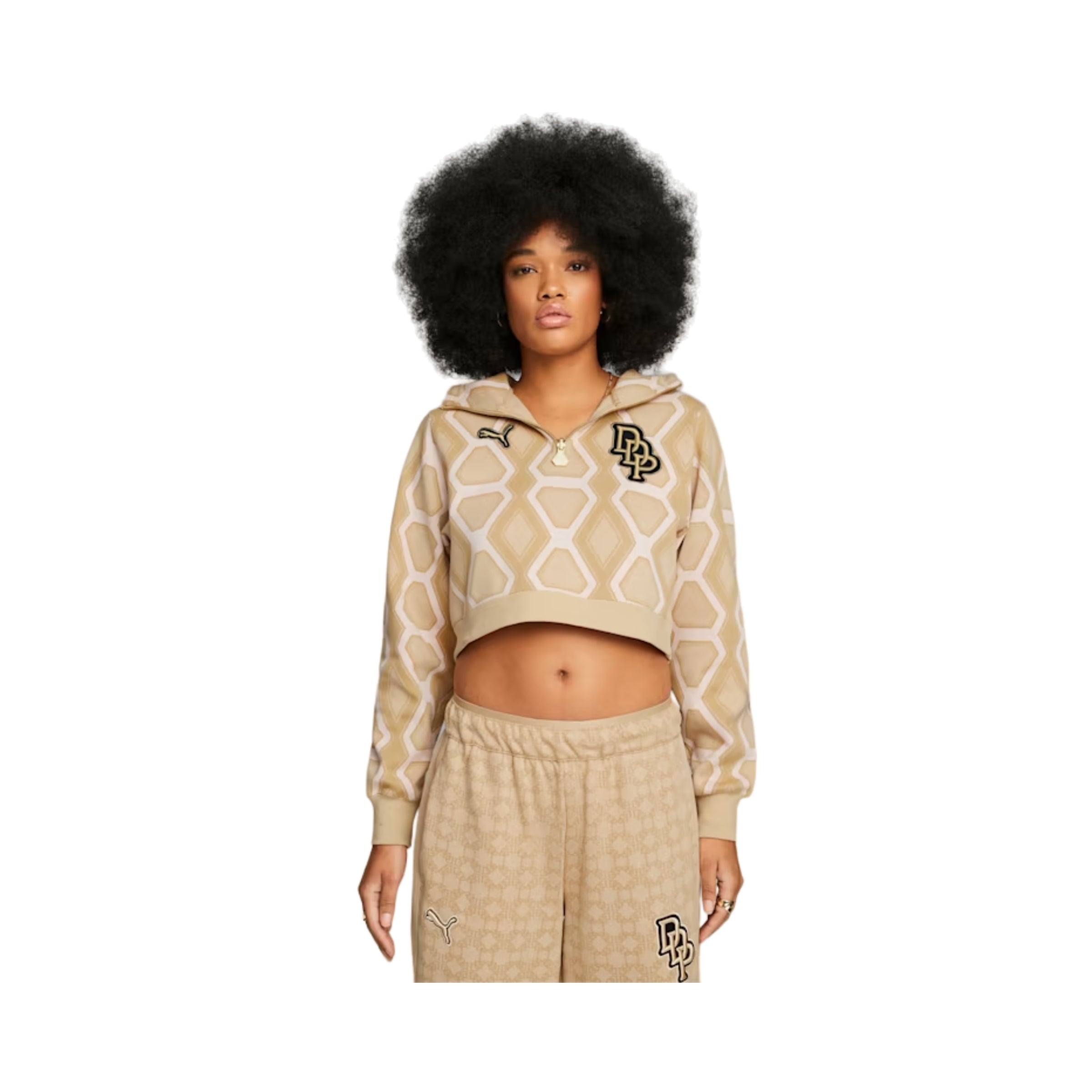 Puma Sweater Ladies X Dapper Dan Crop Hoodie Ginger Root